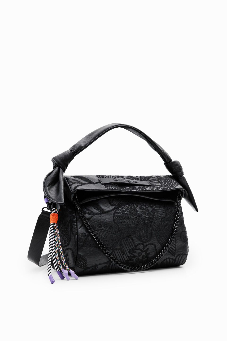 Desigual M embroidered floral bag Balck