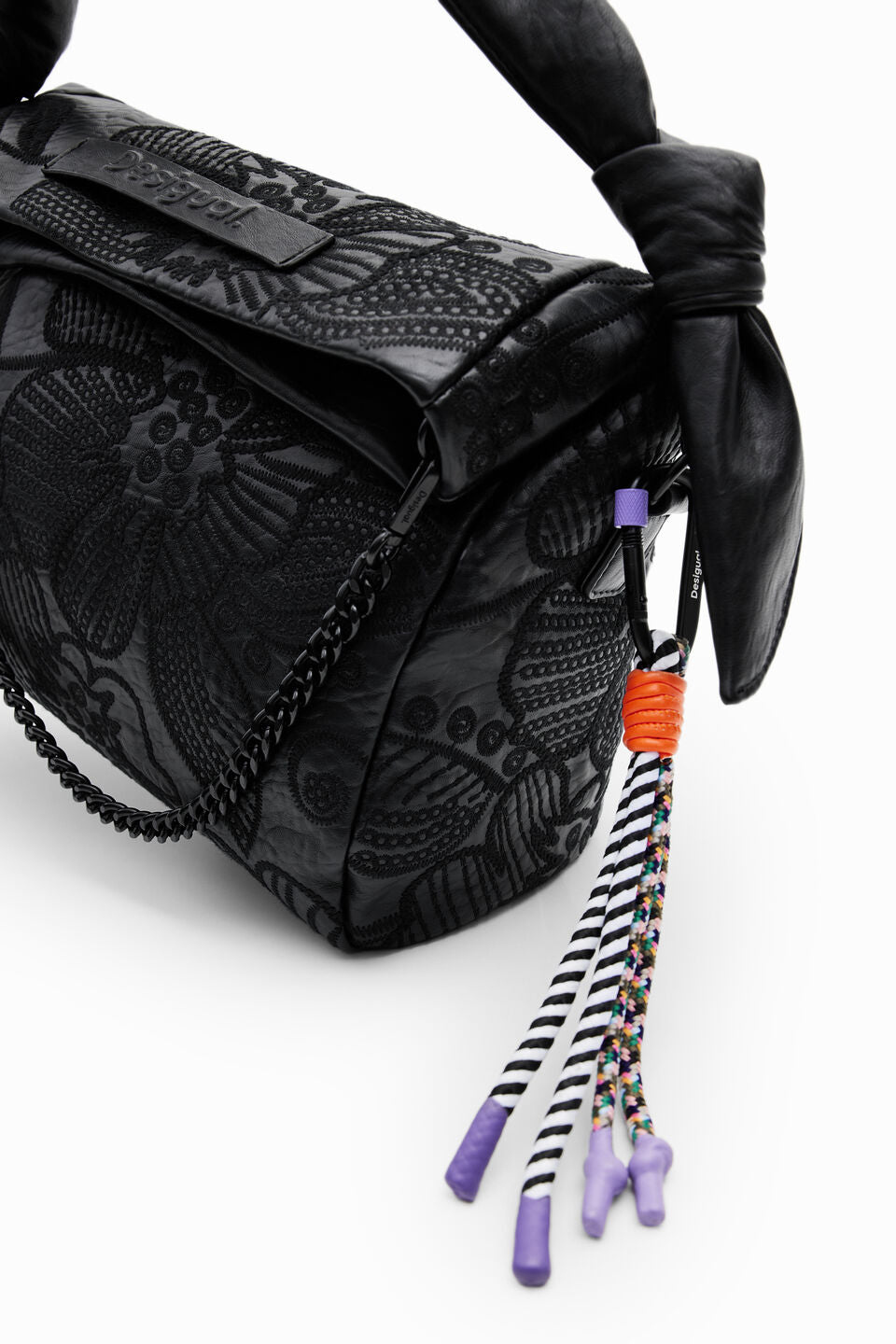 Desigual M embroidered floral bag Balck