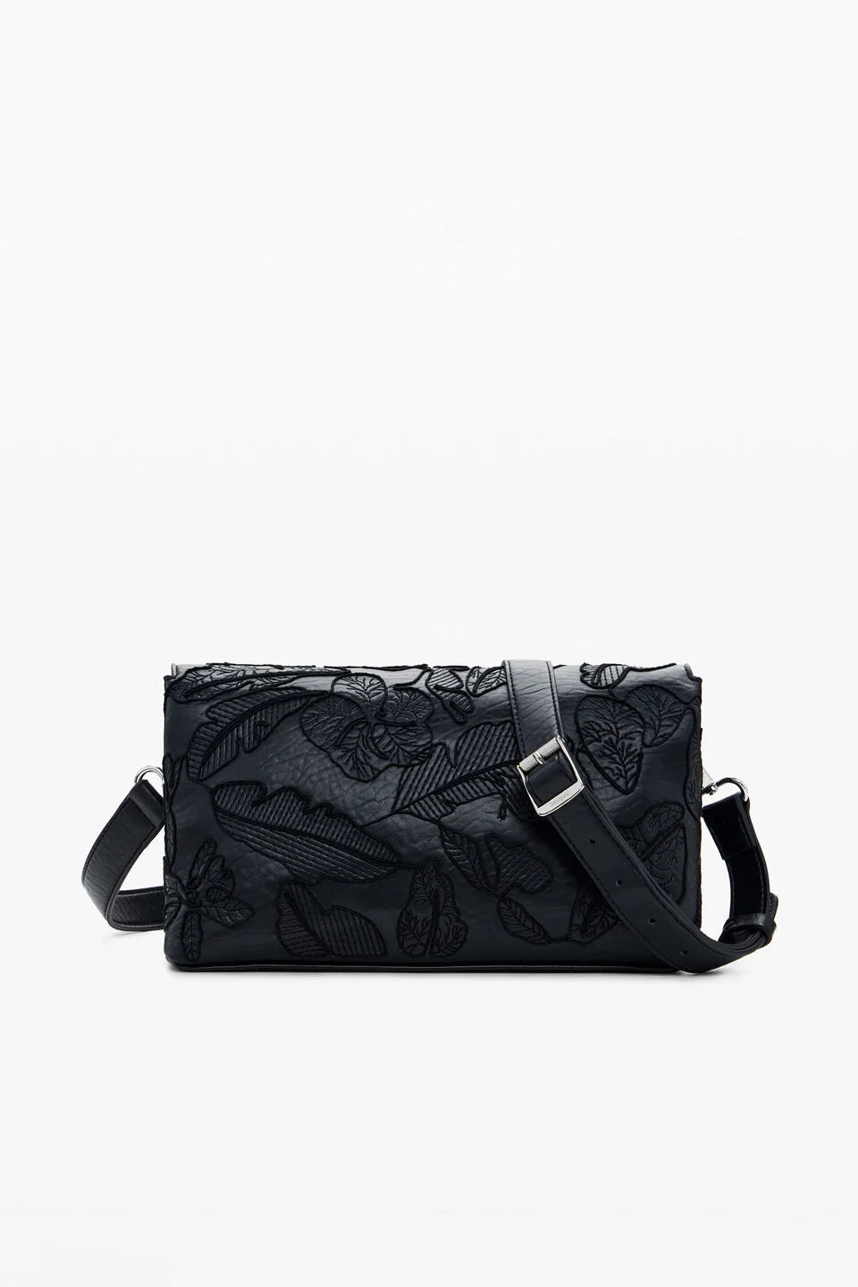 Desigual Medium embroidered crossbody bag - Black