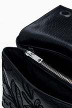 Desigual Medium embroidered crossbody bag - Black