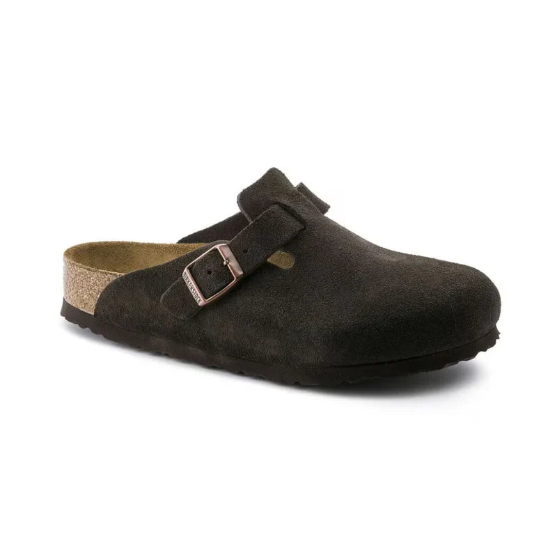 Birkenstock Boston Soft Footbed Suede Leather - Mocha