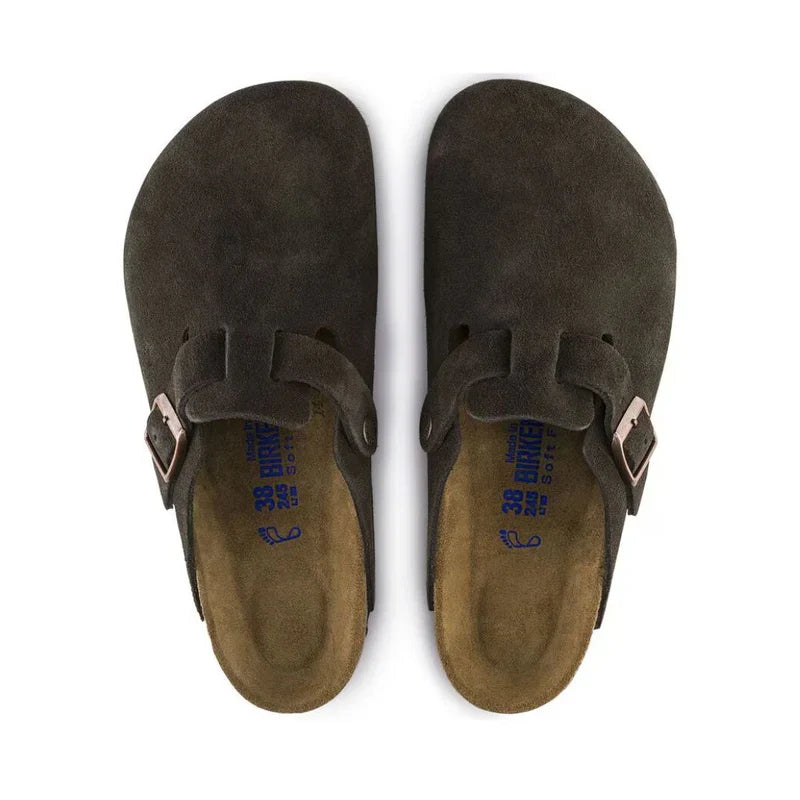 Birkenstock Boston Soft Footbed Suede Leather - Mocha