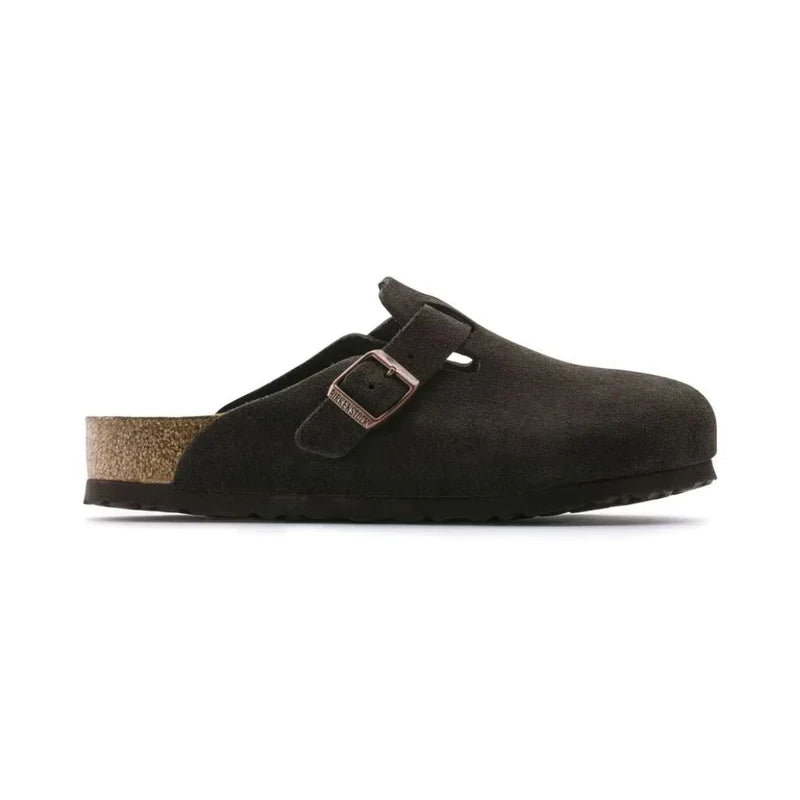 Birkenstock Boston Soft Footbed Suede Leather - Mocha