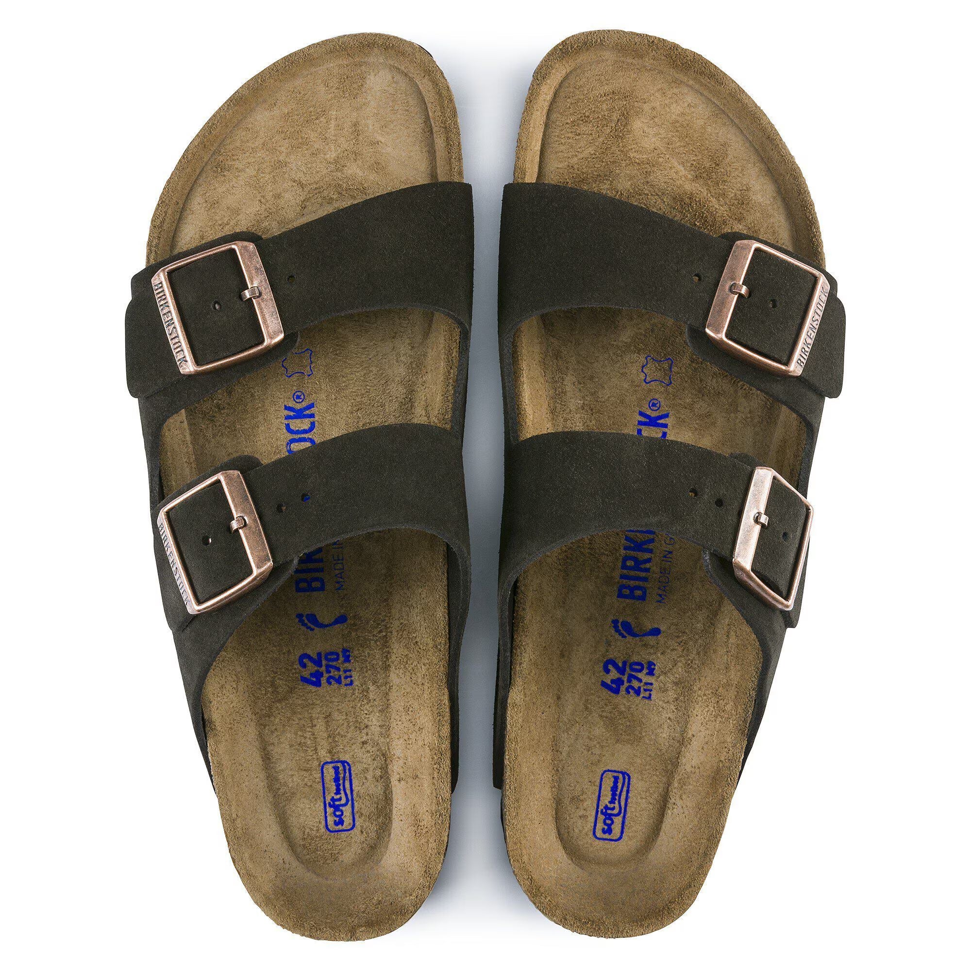 Birkenstock Arizona Soft Footbed Suede Leather- Coffee