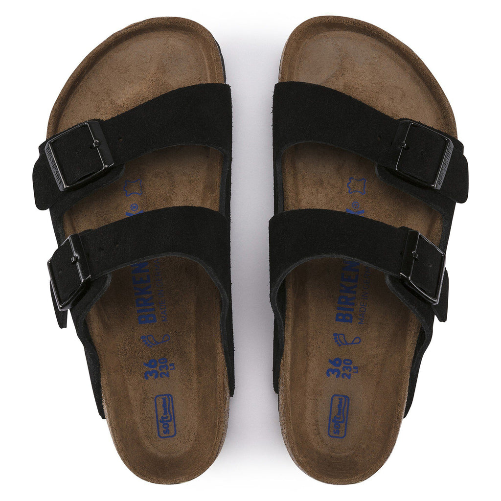 Birkenstock Arizona Soft Footbed Suede Leather- Black