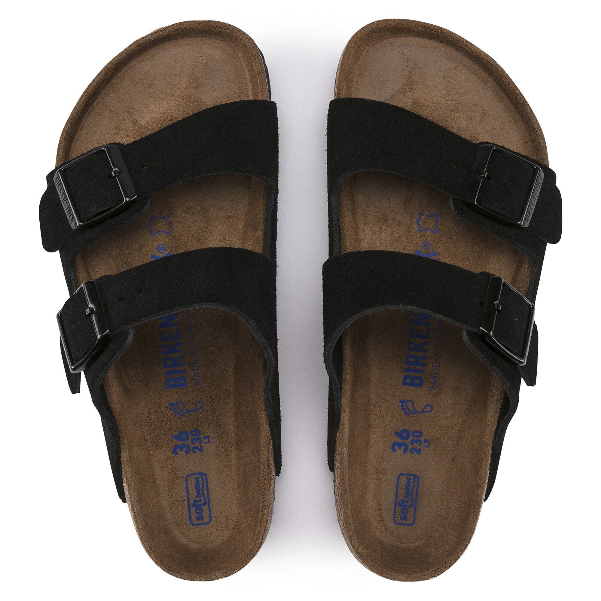Birkenstock Arizona Soft Footbed Suede Leather- Black