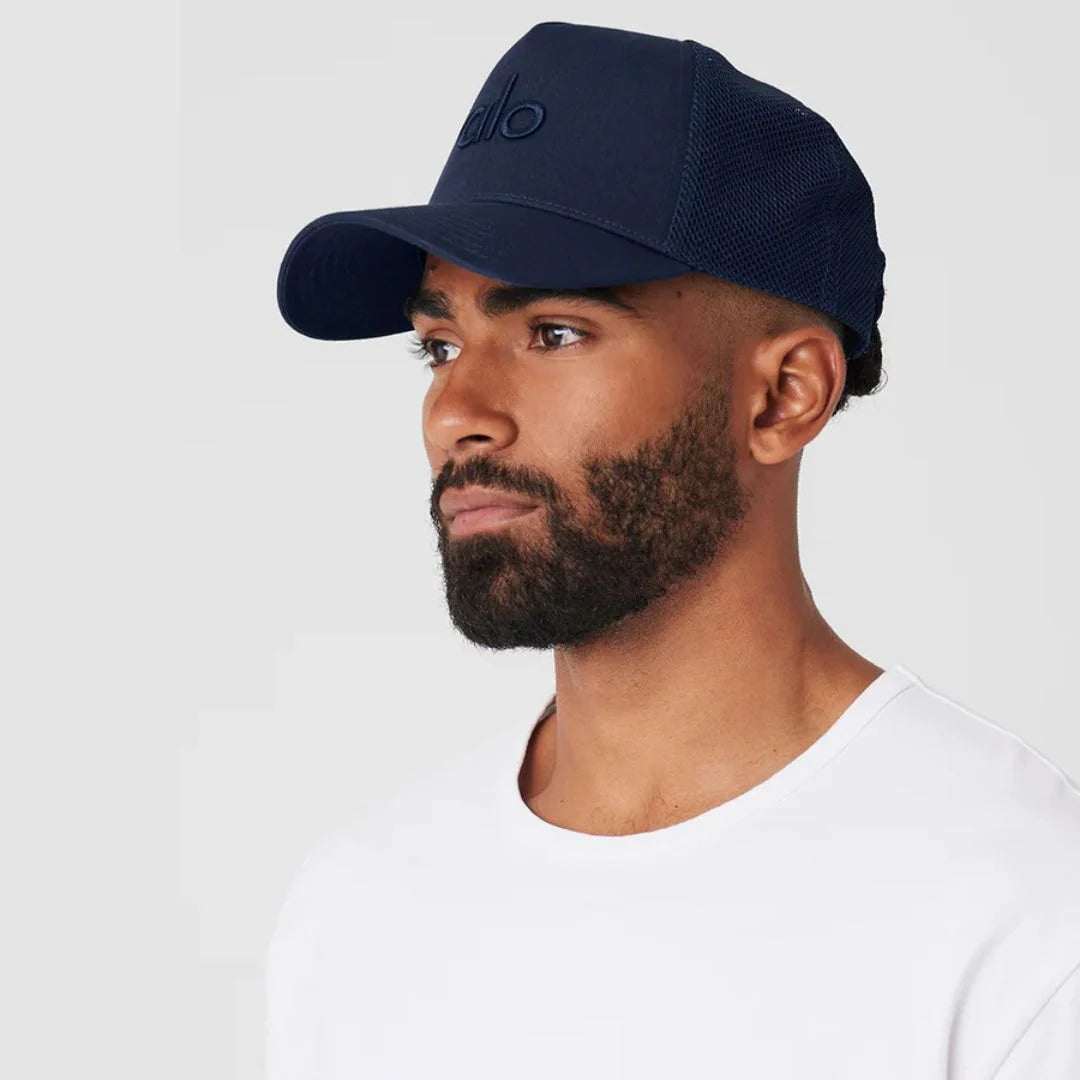 Alo Yoga Cotton District Trucker Hat Navy
