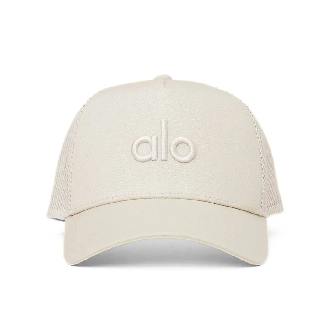 Alo Yoga Cotton District Trucker Hat Bone