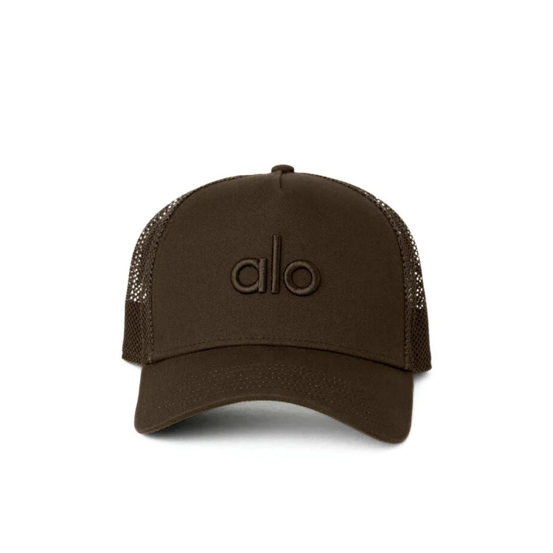 Alo Yoga Cotton District Trucker Hat Brown