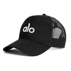 Alo Yoga Cotton District Trucker Hat Black