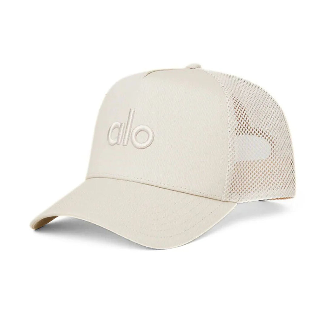 Alo Yoga Cotton District Trucker Hat Bone