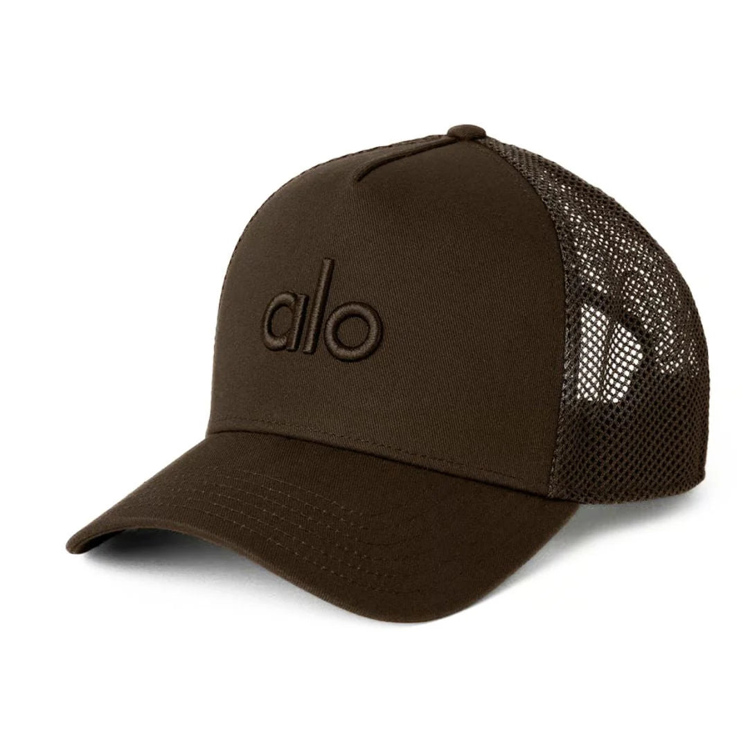 Alo Yoga Cotton District Trucker Hat Brown