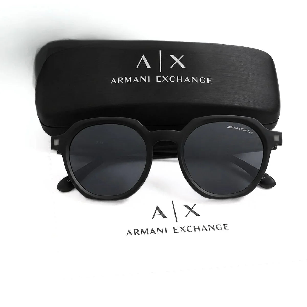 Armani Exchange Round Phantos Frame Sunglasses Unisex - GRY