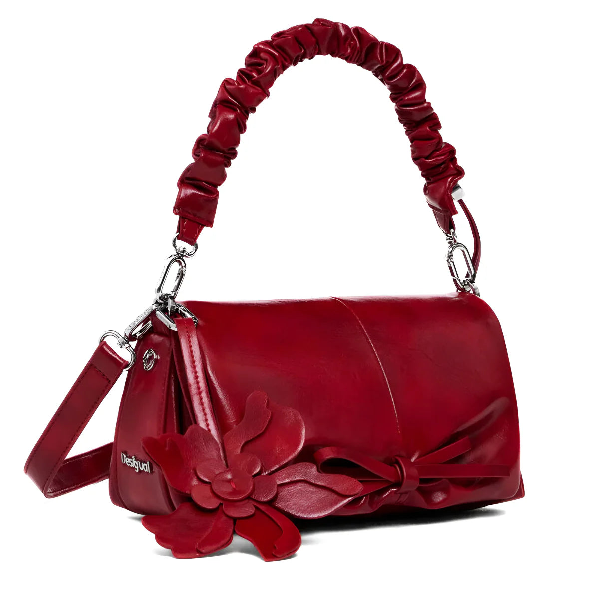 Desigual Small shiny bow Shoulder Bag Women - RED
