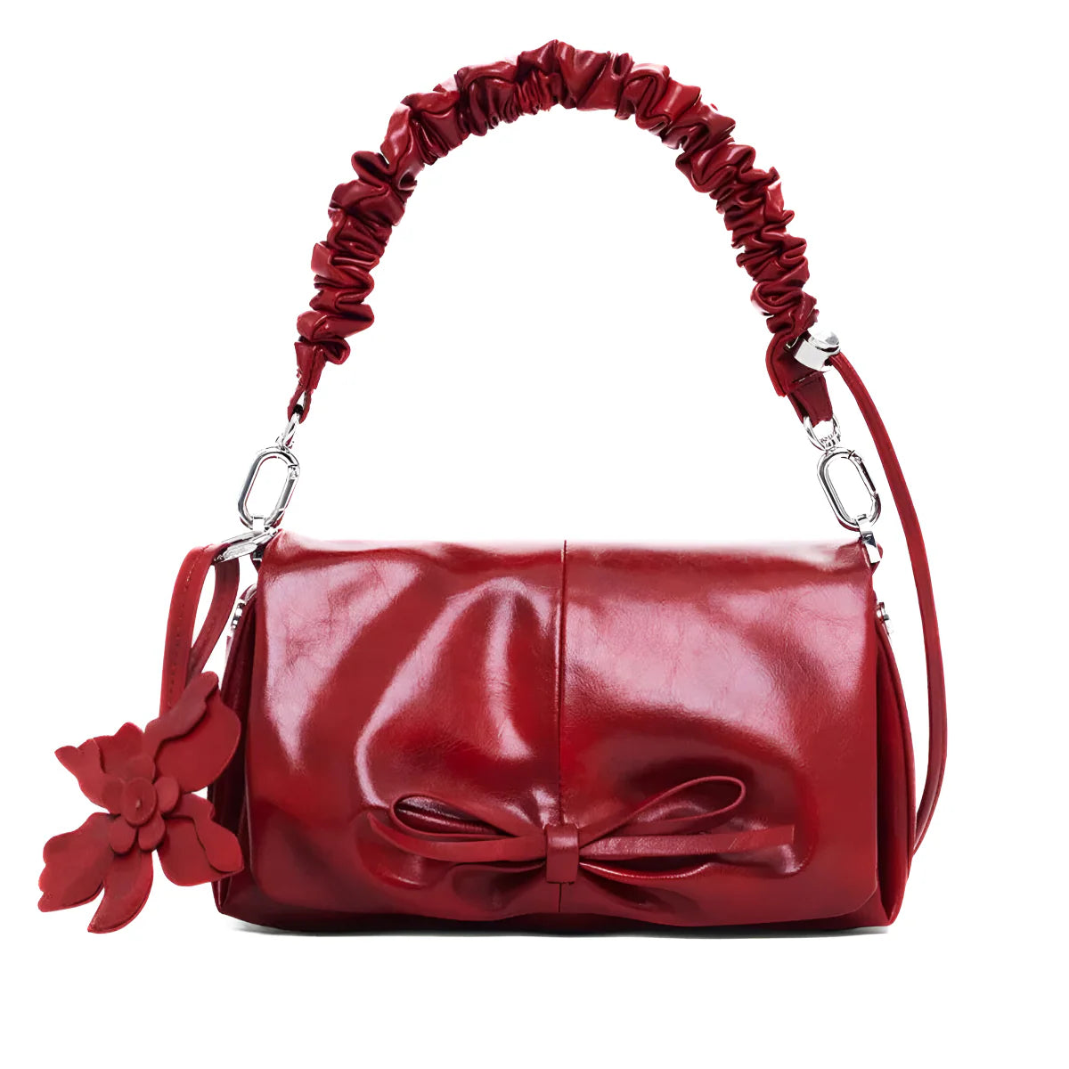 Desigual Small shiny bow Shoulder Bag Women - RED