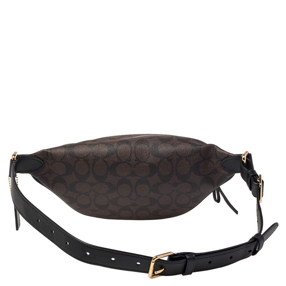 Coach Brown Signature Coated Canvas Belt Bag