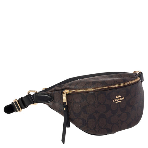 Coach Brown Signature Coated Canvas Belt Bag