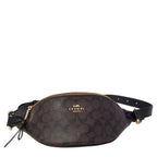 Coach Brown Signature Coated Canvas Belt Bag