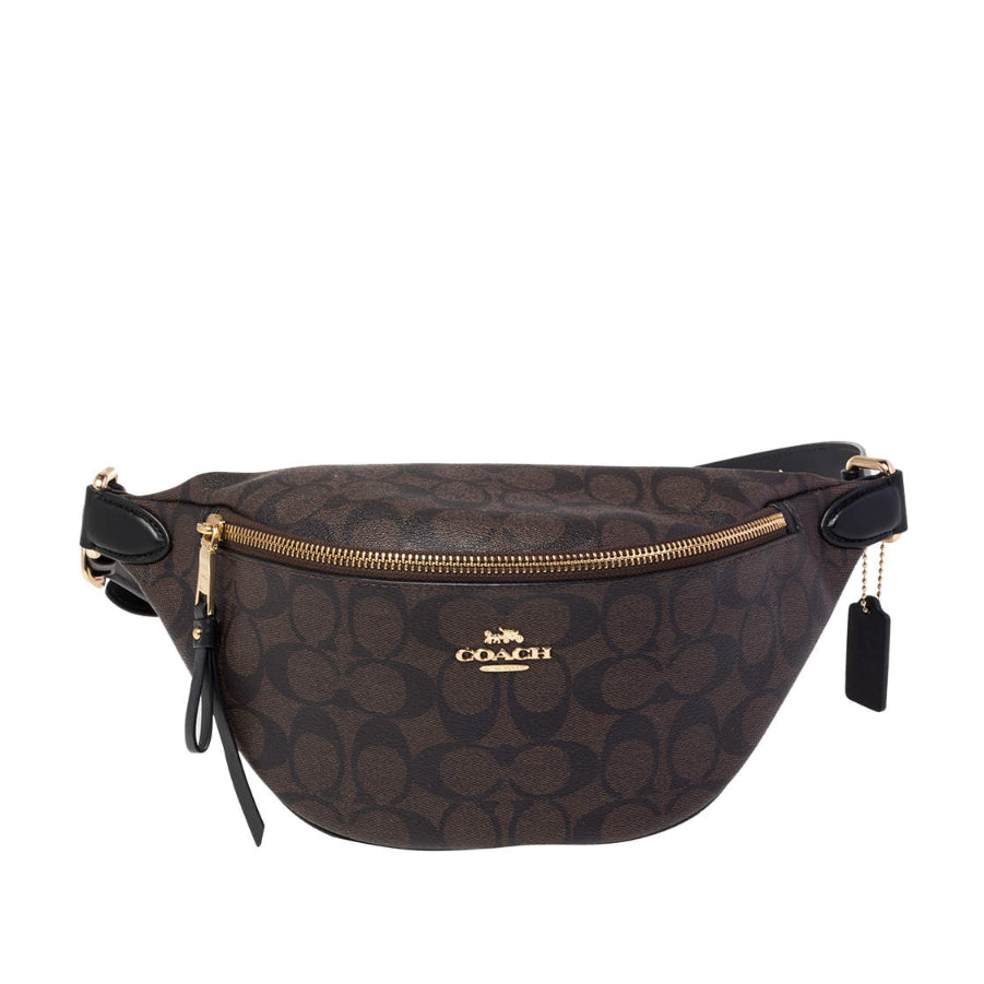 Coach Brown Signature Coated Canvas Belt Bag