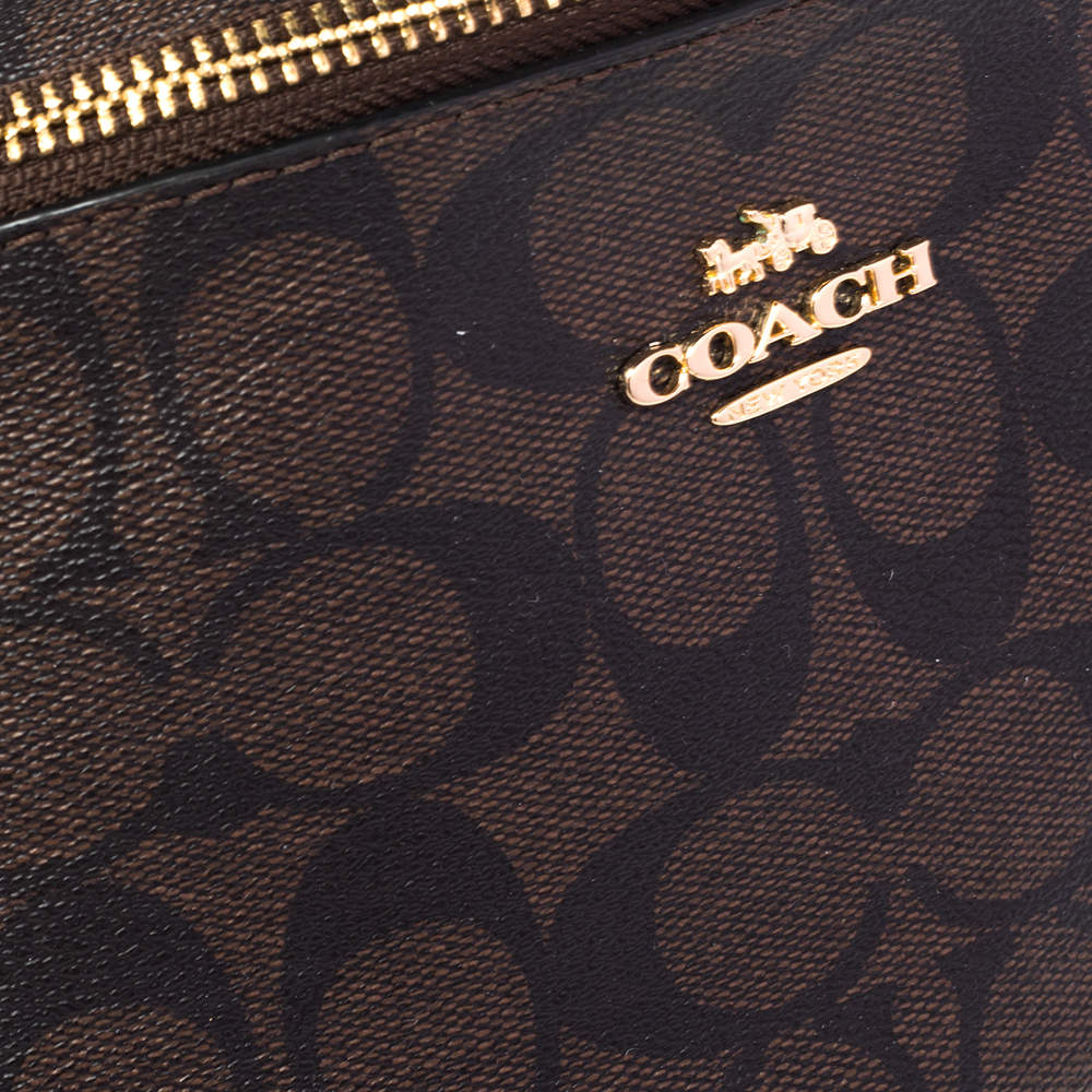 Coach Brown Signature Coated Canvas Belt Bag