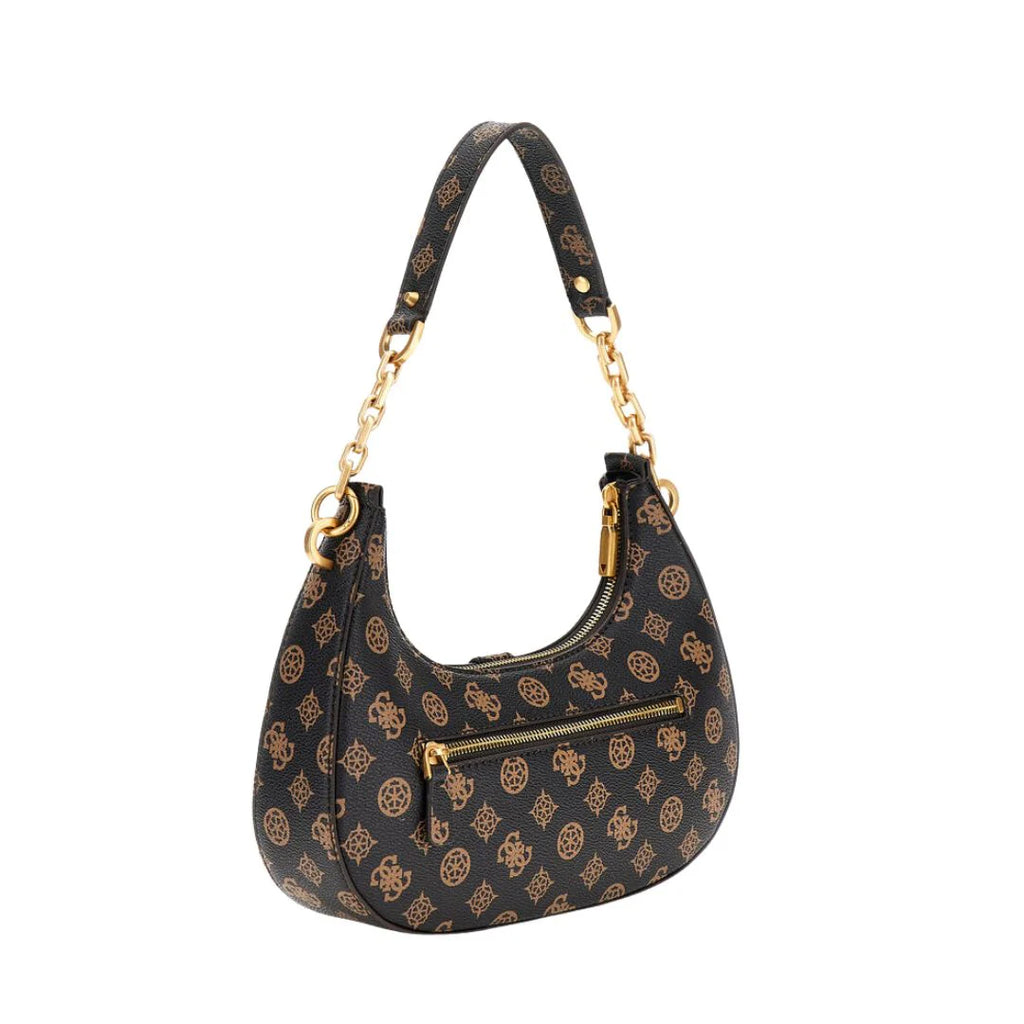 Guess Kuba Top Zip Shoulder Bag – Brown
