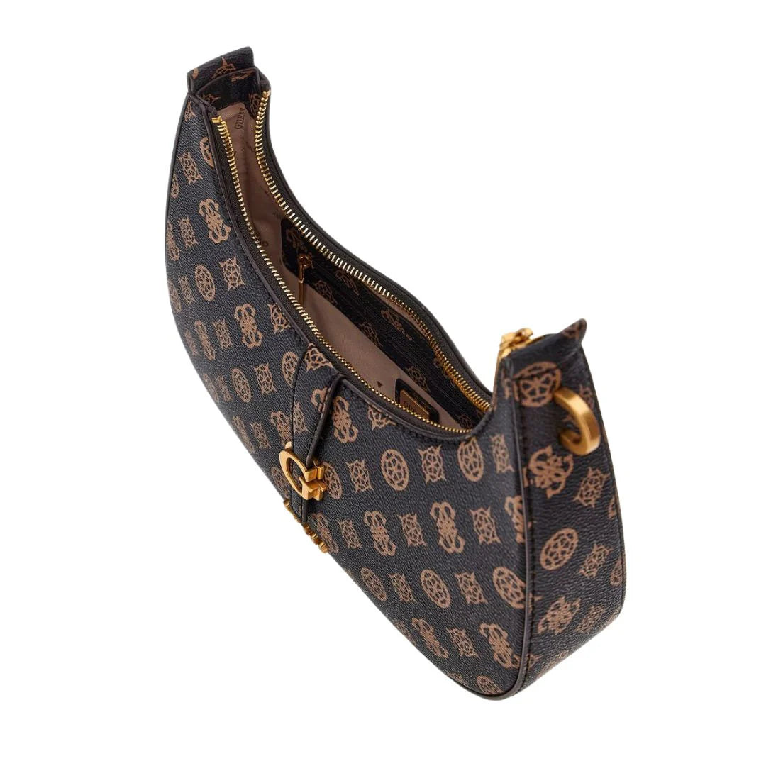 Guess Kuba Top Zip Shoulder Bag – Brown