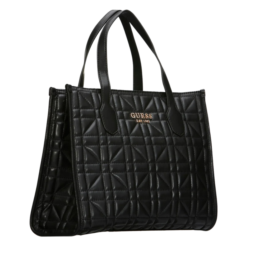 GUESS Silvana Quilted Handbag - Black