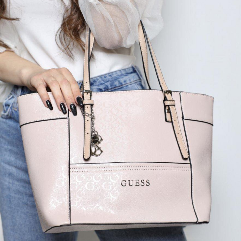 GUESS Delaney Medium Classic Tote Handbag Women - BEG