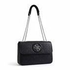 GUESS Women's Monogram Embossed Shoulder Bag - Black