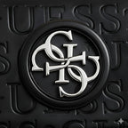 GUESS Women's Monogram Embossed Shoulder Bag - Black