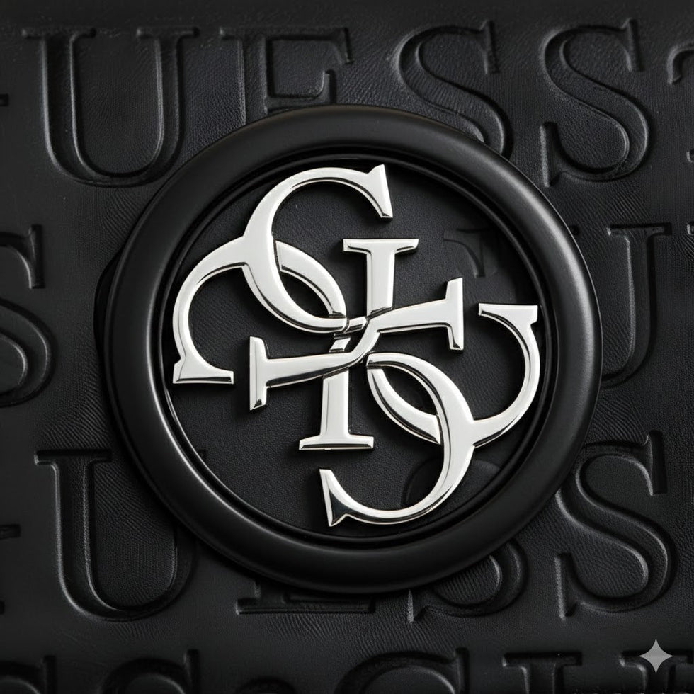 GUESS Women's Monogram Embossed Shoulder Bag - Black