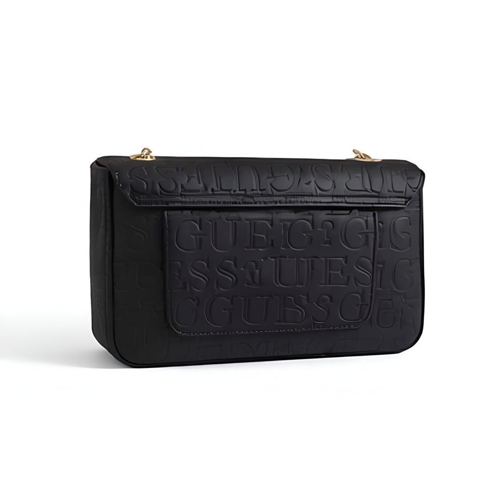 GUESS Women's Monogram Embossed Shoulder Bag - Black